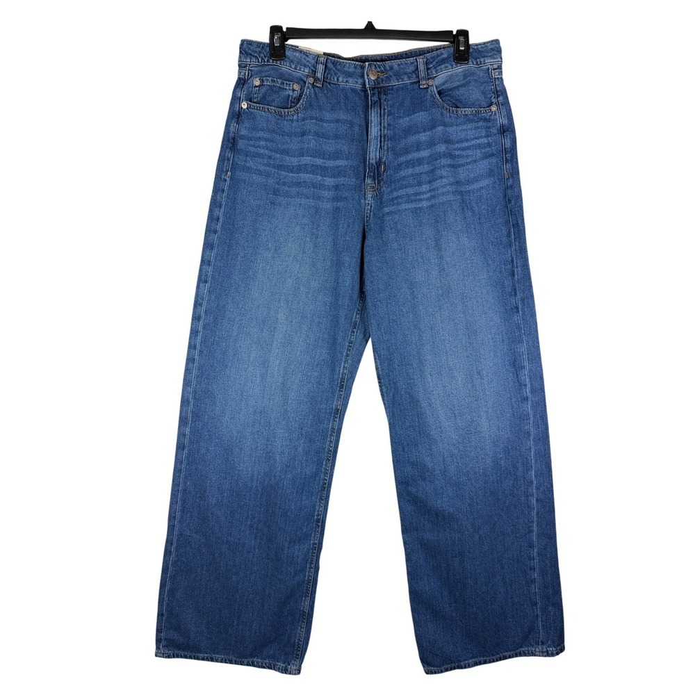 Aeropostale Aero High Rise Wide Leg Jeans Womens 14 Medium Wash‎ Non-Stretch NEW